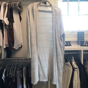 Grey Knee Length Cardigan